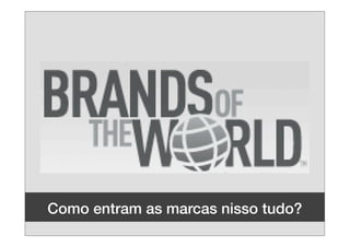 Como entram as marcas nisso tudo?
 