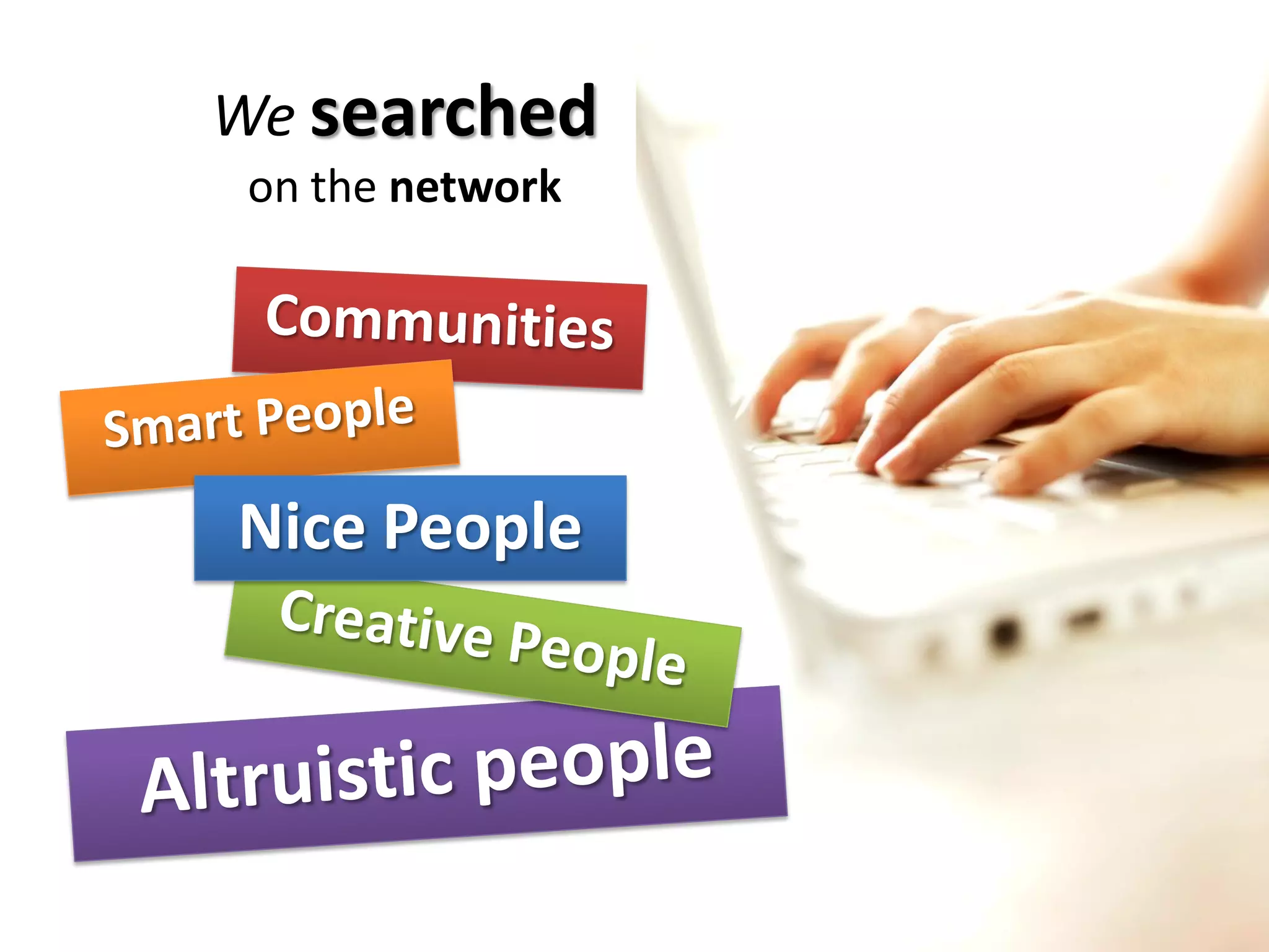 We searched
 on the network




Nice People
 