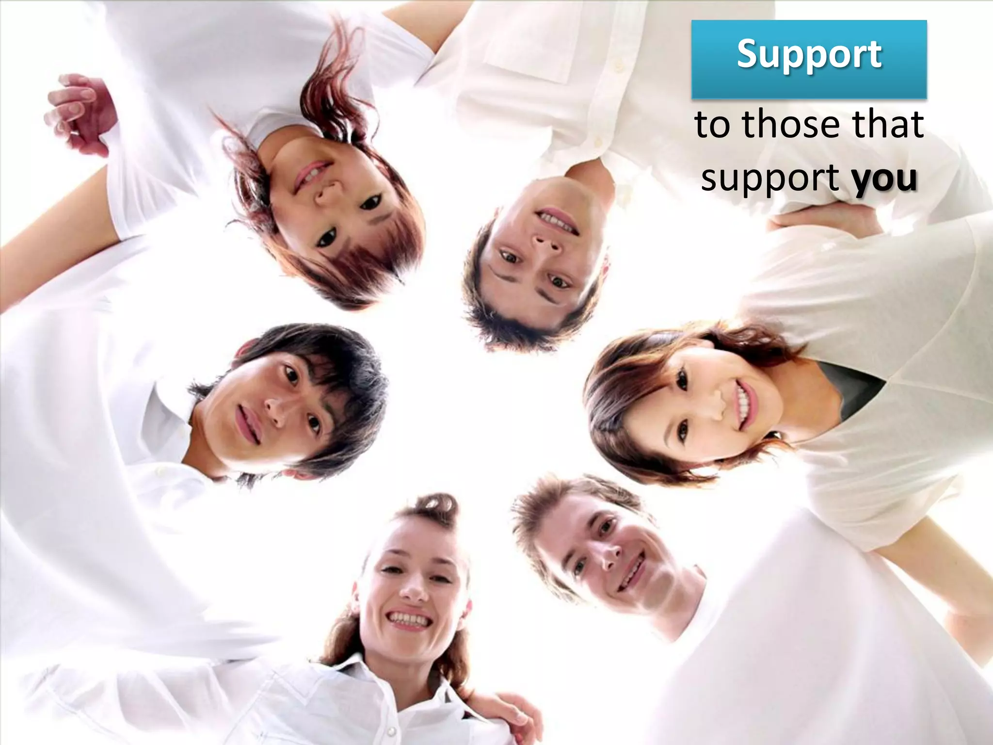 Support
to those that
support you
 