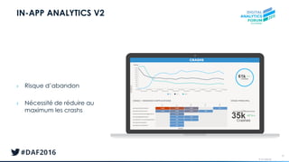 © AT Internet
IN-APP ANALYTICS V2
40
› Risque d’abandon
› Nécessité de réduire au
maximum les crashs
 