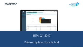 © AT Internet
ROADMAP
56
BETA Q1 2017
Pré-inscription dans le hall
 