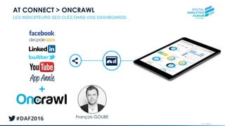 © AT Internet
AT CONNECT > ONCRAWL
LES INDICATEURS SEO CLÉS DANS VOS DASHBOARDS
François GOUBE
 