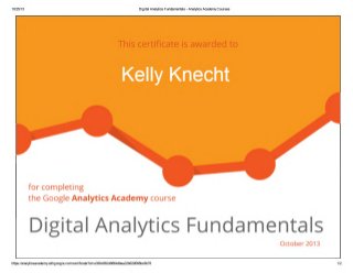 Digital Analytics Fundamentals Certificate