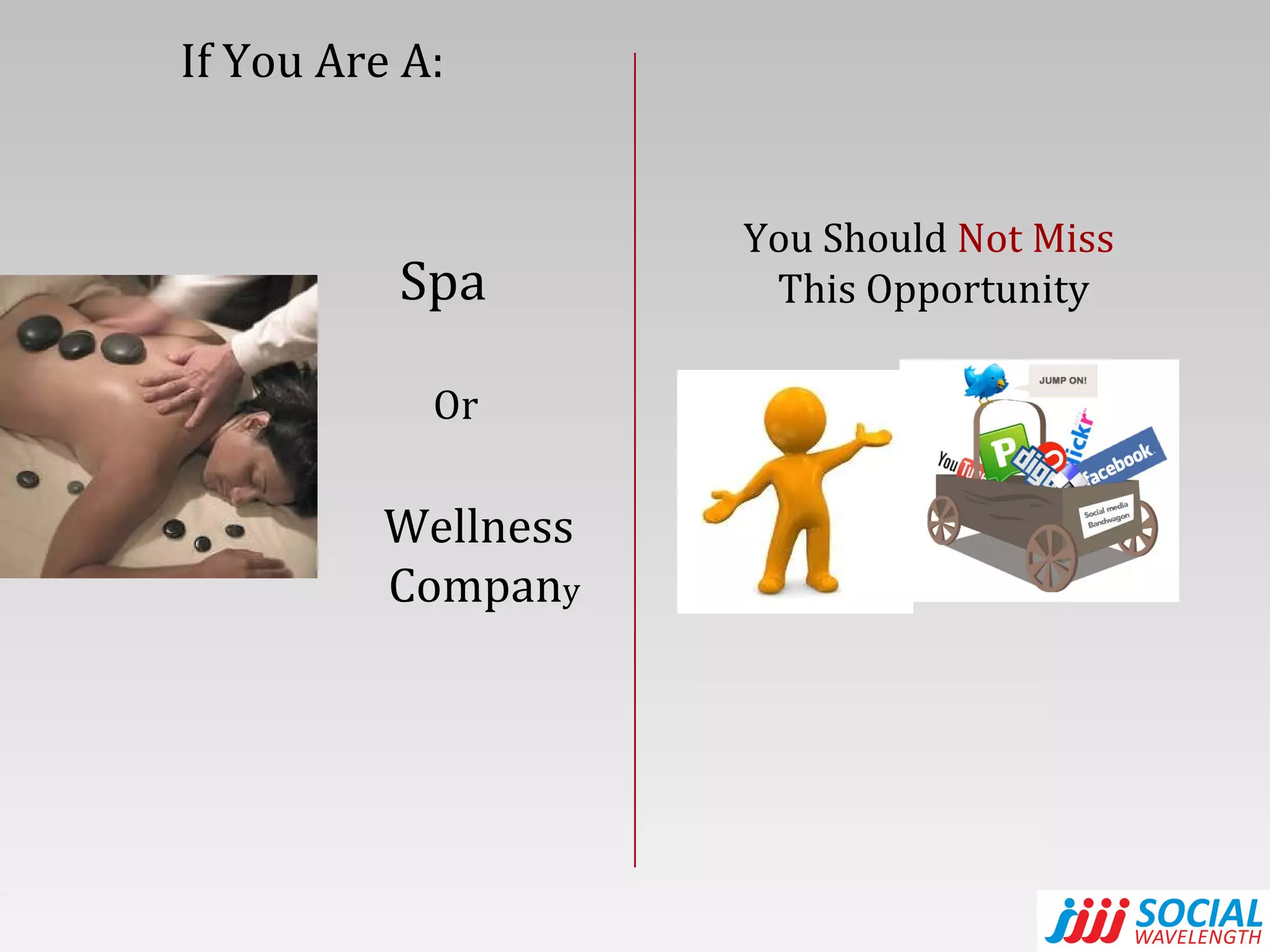 If You Are A:  You Should  Not Miss   This Opportunity Wellness  Compan y Spa Or 