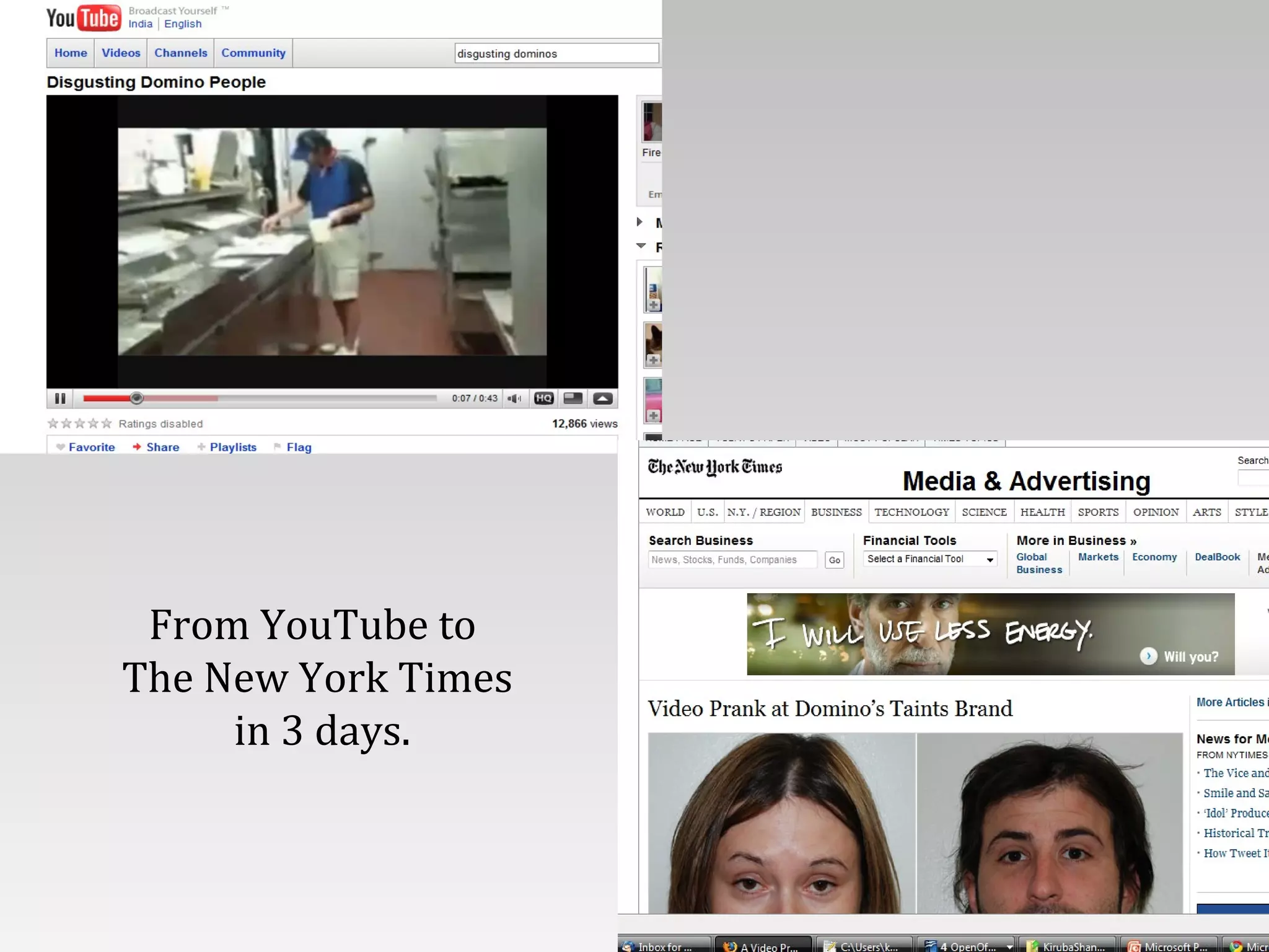 From YouTube to  The New York Times in 3 days. 