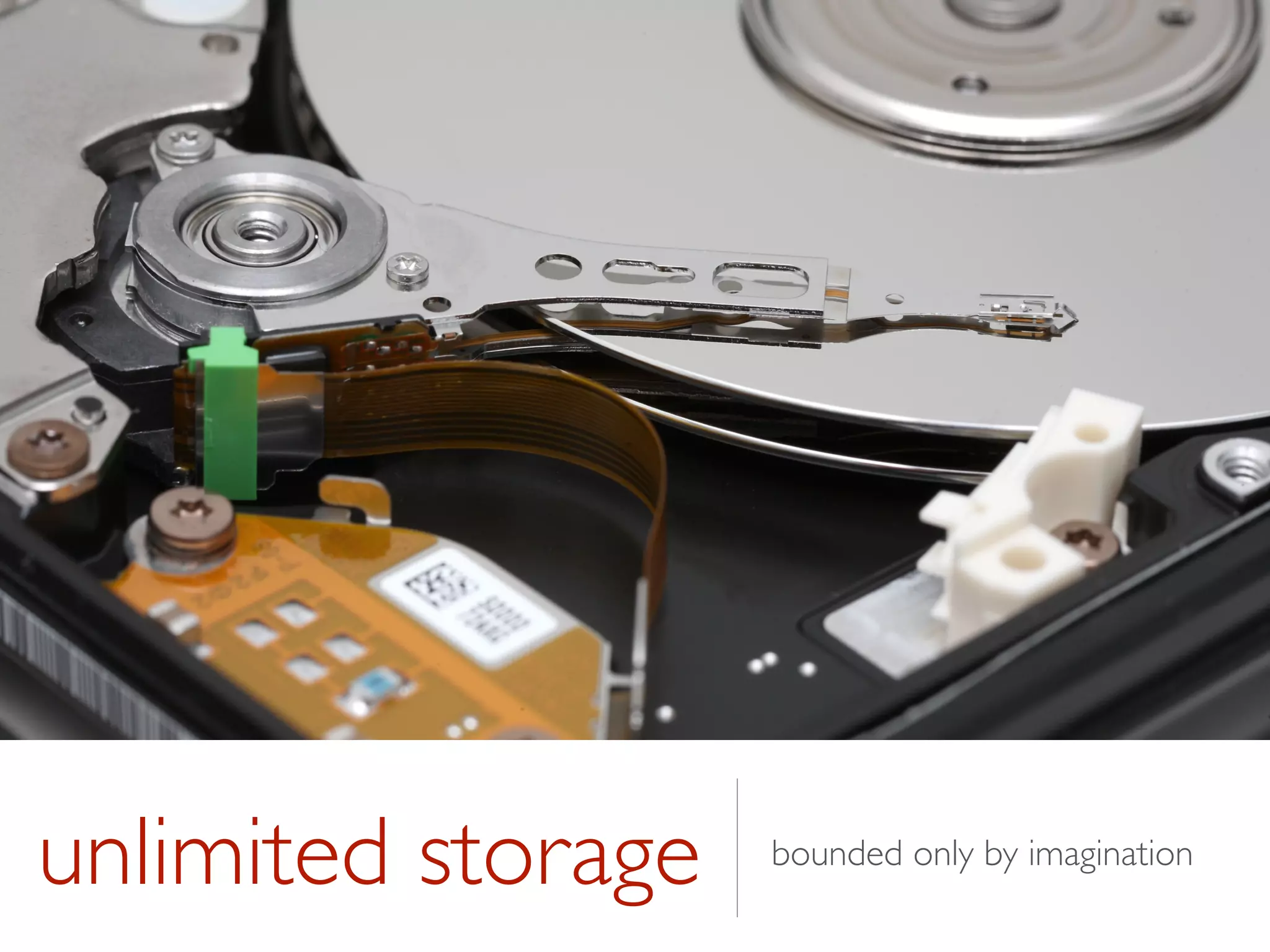 unlimited storage bounded only by imagination
 