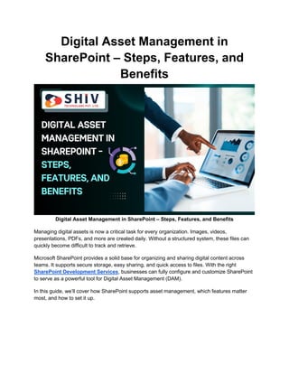 Digital Asset Management in SharePoint: Key Steps | PDF