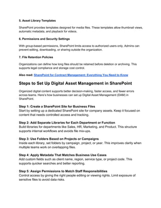 Digital Asset Management in SharePoint: Key Steps | PDF