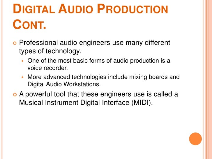 Digital audio formats
