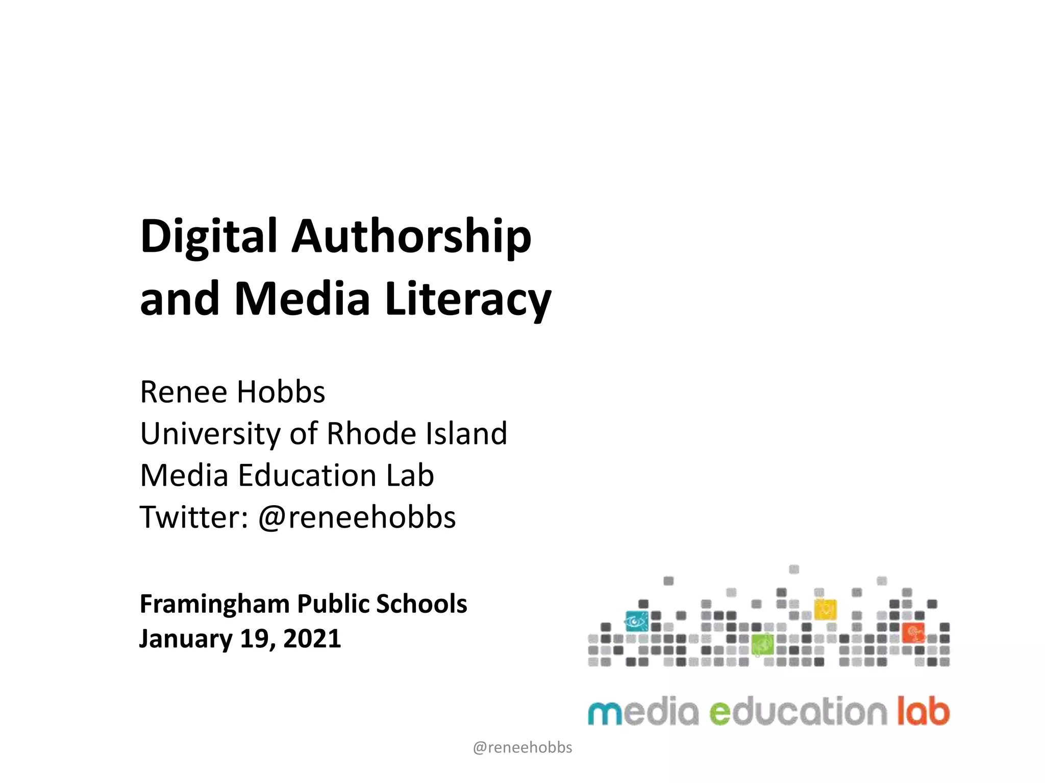 Digital Authorship & Media Literacy