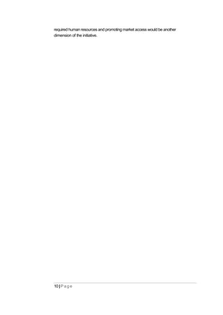 required human resources and promoting market access would be another
dimension of the initiative.
10| P ag e
 