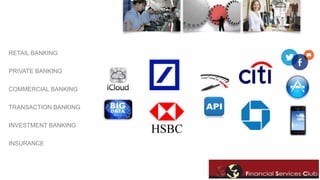 RETAIL BANKING 
PRIVATE BANKING 
COMMERCIAL BANKING 
TRANSACTION BANKING 
INVESTMENT BANKING 
INSURANCE 
 