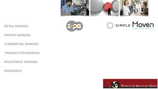 RETAIL BANKING 
PRIVATE BANKING 
COMMERCIAL BANKING 
TRANSACTION BANKING 
INVESTMENT BANKING 
INSURANCE 
 