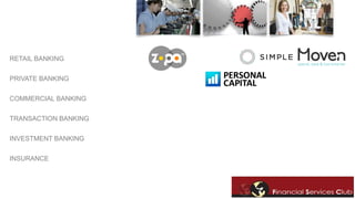 RETAIL BANKING 
PRIVATE BANKING 
COMMERCIAL BANKING 
TRANSACTION BANKING 
INVESTMENT BANKING 
INSURANCE 
 