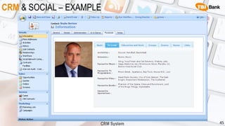 CRM & SOCIAL – EXAMPLE
45
Boyko Borisov
CRM System
 