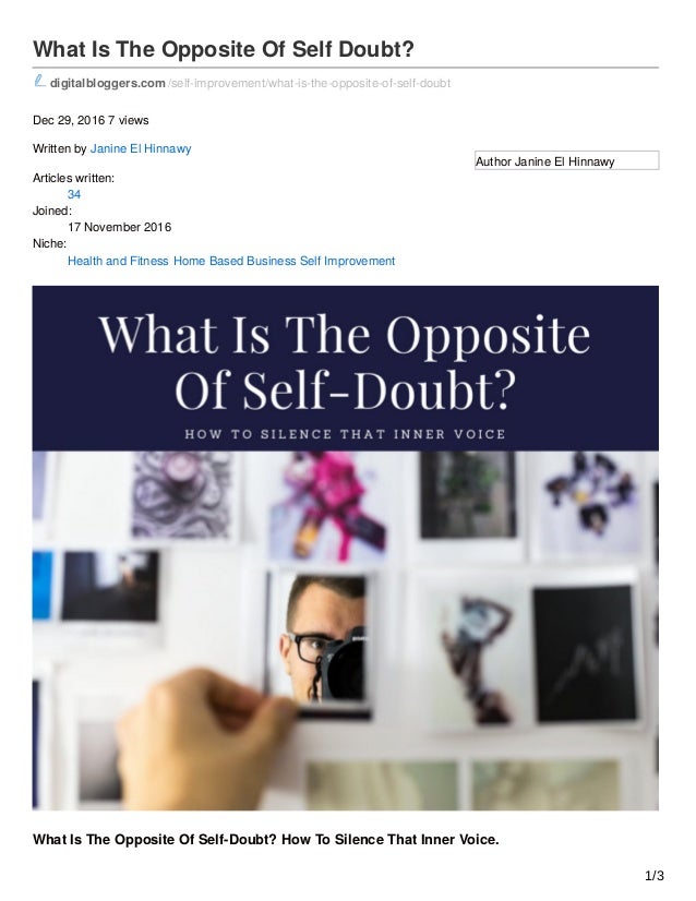 What Is The Opposite Of Self Doubt 