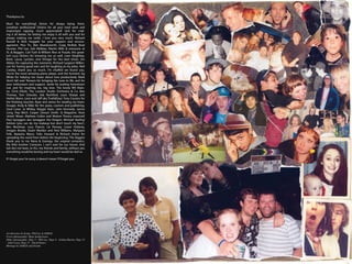 Thankyous to:

Mum for everything! Simon for always being there.
Jonathan ‘professional’ Dickins for all your hard work and
impromptu rapping, much appreciated! Jack for mak-
ing it all better, for letting me enjoy it all with you and for
always making me smile. I love you very much. Richard
Russell & Nick Huggett for your support and encour-
agement. Plus Tic, Ben Beardsworth, Craig McNeil, Brad
Hunner, Phil Lee, Seb Webber, Martin Mills & everyone at
XL & Beggars. Carl Fysh & William Rice at Purple, the great-
est! Lucy Dickins for knowing me so well. Liam Keightley.
Brett, Laura, Lyndon, and Shingai for the best times. Jim
Abbiss for capturing the moments. Richard ‘surgeon’ Wilkin-
son for having good ears and for laughing at my jokes. Neil
Cowley, thank you so much, I’m chuffed we found you.
You’re the most amazing piano player, and the funniest. Eg
White for helping me moan about love productively. Mark
‘don’t fall over’ Ronson for bringing the tune to life, and for
your enthusiasm and support. Jamie for putting hometown
out, and for inspiring me, big love. The lovely Wil Malo-
ne. Chris Elliott. The London Studio Orchestra & Co. Ben
Thomas, Tom Driessler, Seb Rochford, Louis Sharpe and
Herbie Mann. Leon and Jeff aka Truth&Soul. Tony Cousins for
the finishing touches. Ryan and James for stealing my heart.
Dougie, Andy & Mike for the pasta, cosmo’s and publishing.
Zane Lowe. Jo Whiley. Reggie Yates. John Kennedy. Janice
Long. Pop Bitch. Casper Llewyn Smith. Q Magazine. Rose
‘alreet’ Moon. Mathew Cullen and Motion Theory massive!!
Paul Spraggon aka Spraggon the Dragon. Michael ‘darling’
Ashton (you can do my makeup but don’t touch my face’).
Ben Mortimer. Lucy Francis. Liz Penney, Conor Doherty,
Imogen Brodie, Stuart Warden and Nick Williams. MySpace
Folk. Natasha Mann, Felix Howard & Richard Antwi for
spreading the word from before the beginning. The biggest
thank you to my Nana & Grampy, the original romantics.
My little brother Cameron, I can’t wait for our future. And
last but not least, to ALL my friends and family, without you
everything would be boring and my heart would be dull xx

If I forgot you I’m sorry, it doesn’t mean I’ll forget you.




Art direction & design: Phil Lee & ADELE
Cover photography: Hege Saebjornsen
Other photography: Page 5 - Phil Lee, Page 9 - Joshua Burton, Page 13
- John Carey, Page 17 - David Emery
Montage by ADELE and friends
 