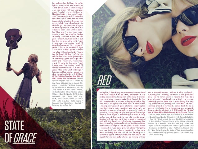 Taylor Swift Red Karaoke Digital Booklet