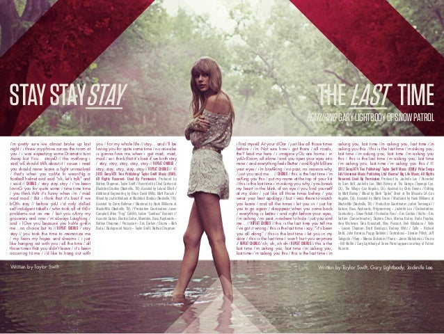 Taylor Swift Red Karaoke Digital Booklet