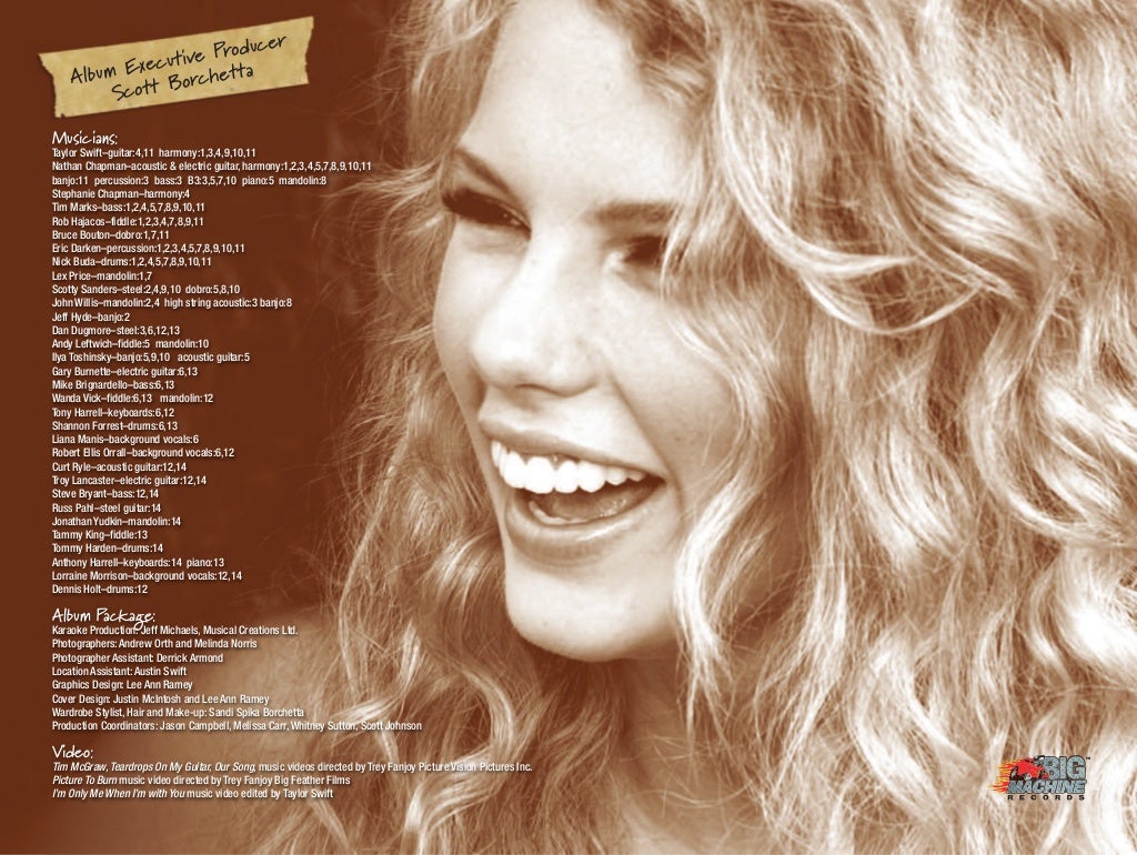 Taylor Swift (Karaoke) Digital Booklet