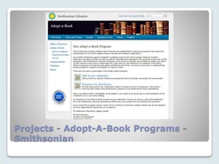 Projects - Adopt-A-Book Programs -
Smithsonian
 