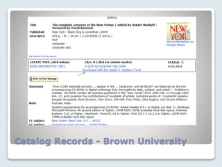 Catalog Records - Brown University
 