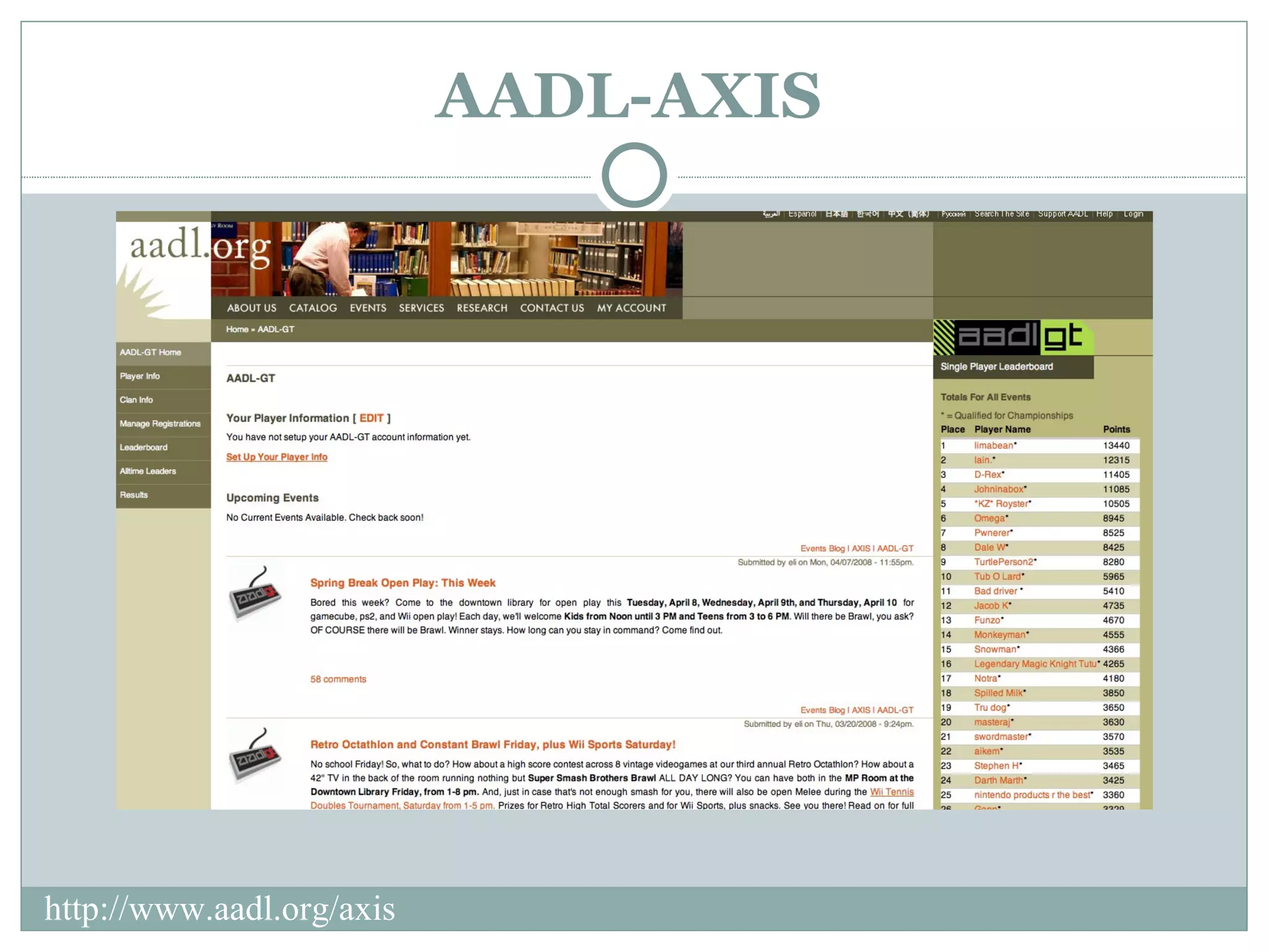 AADL-AXIS http://www.aadl.org/axis