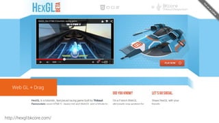 http://hexgl.bkcore.com/
Web GL + Drag
 