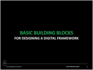 Basic Guiding Principles
A Guiding Digital Framework 1
BASIC BUILDING BLOCKS
FOR DESIGNING A DIGITAL FRAMEWORK
 