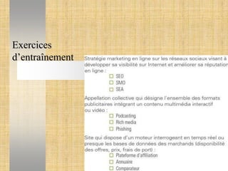 Exercices
d’entraînement

6

 