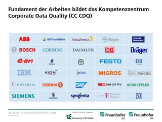 © Fraunhofer 
Fundament der Arbeiten bildet das Kompetenzzentrum Corporate Data Quality (CC CDQ) 
NB: Aktuelle und frühere Partnerunternehmen seit 2006.  