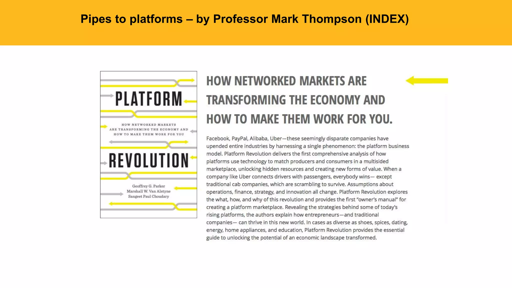 Pipes to platforms – by Professor Mark Thompson (INDEX)
 