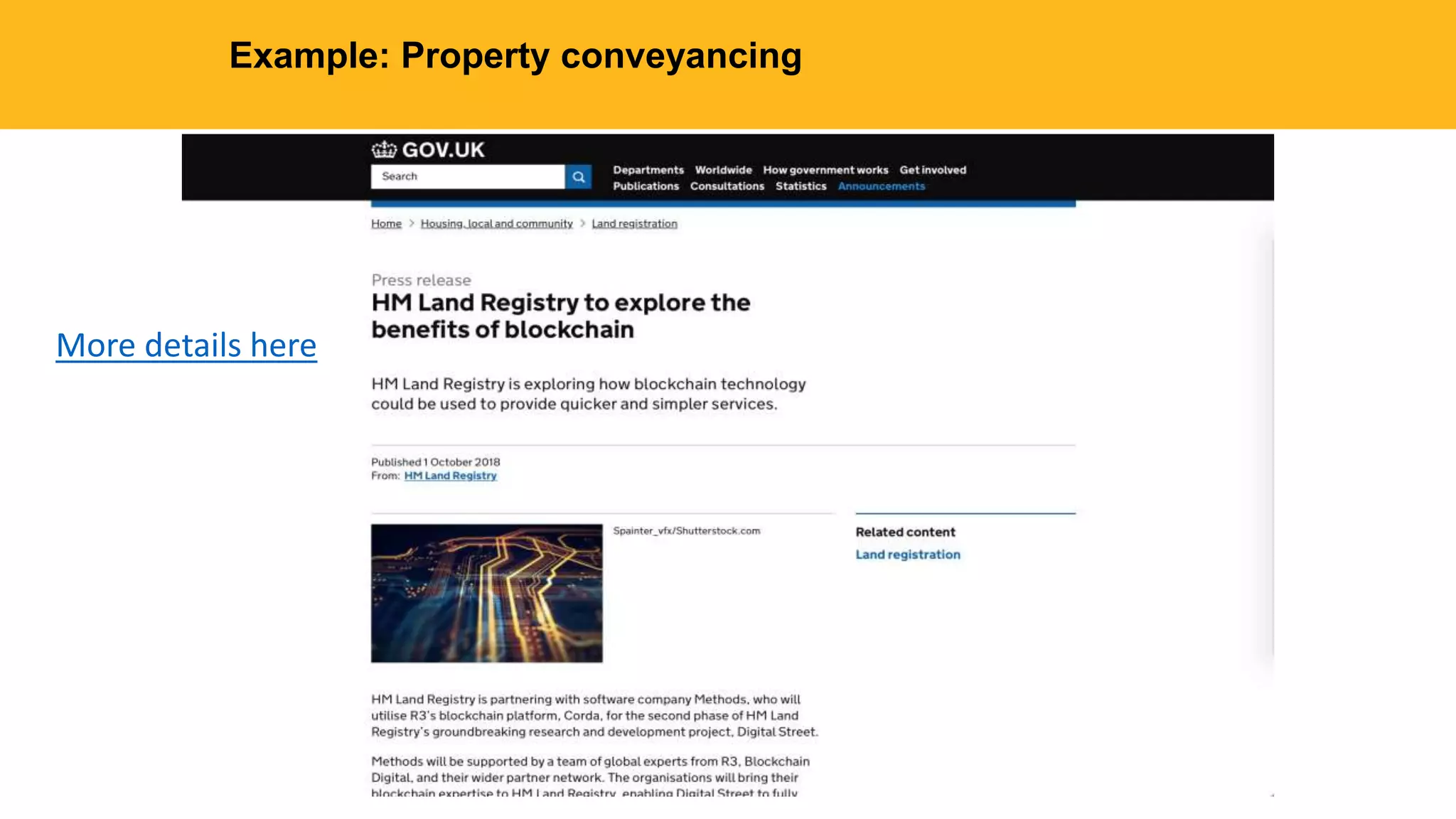 Example: Property conveyancing
More details here
 