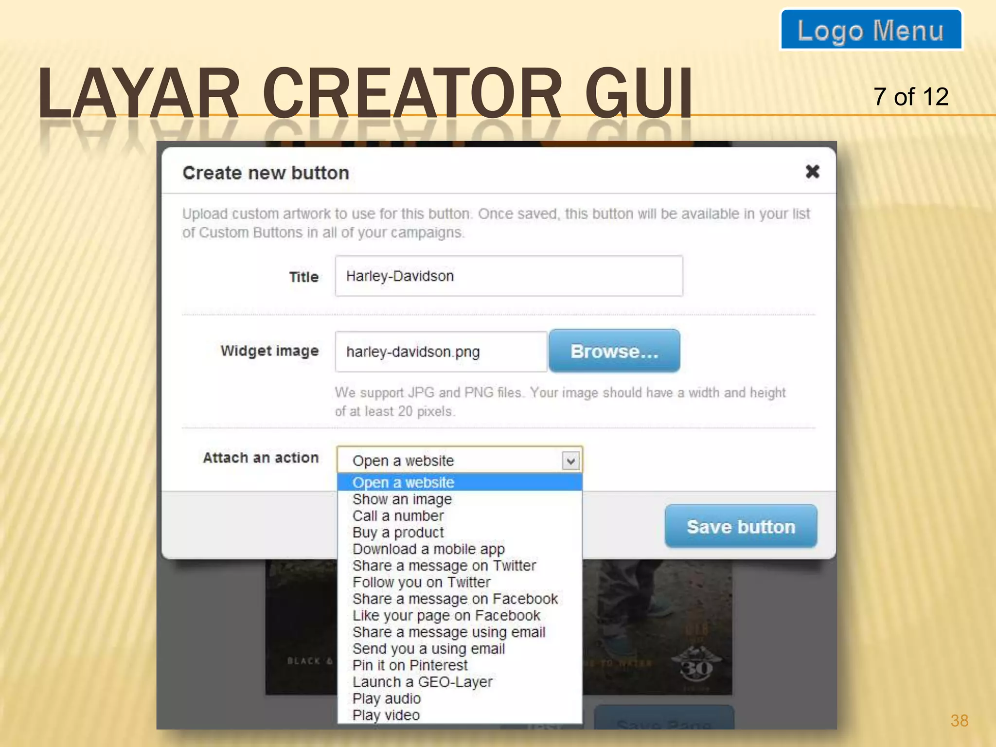 LAYAR CREATOR GUI   7 of 12




                              38
 