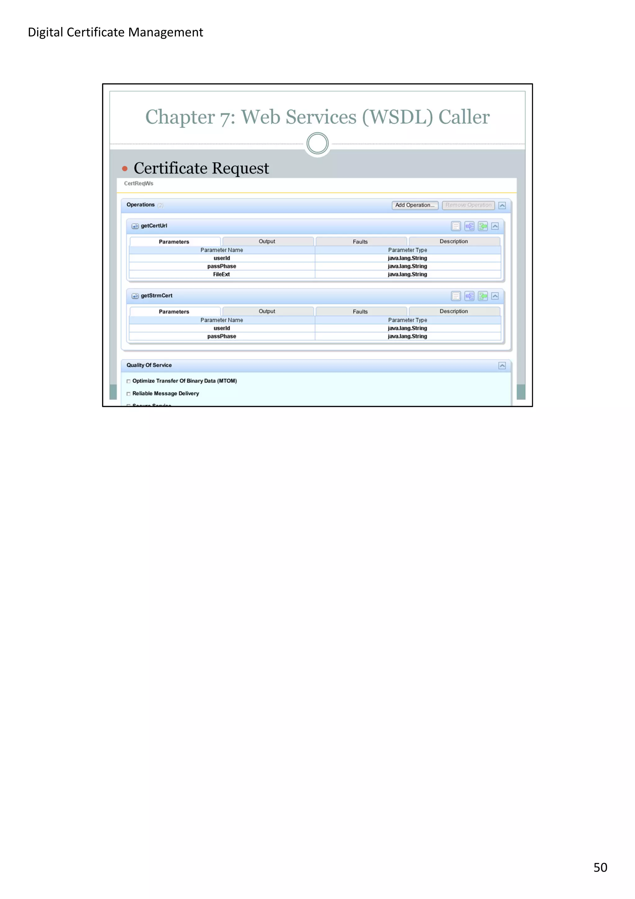 50 
Digital Certificate Management 
 