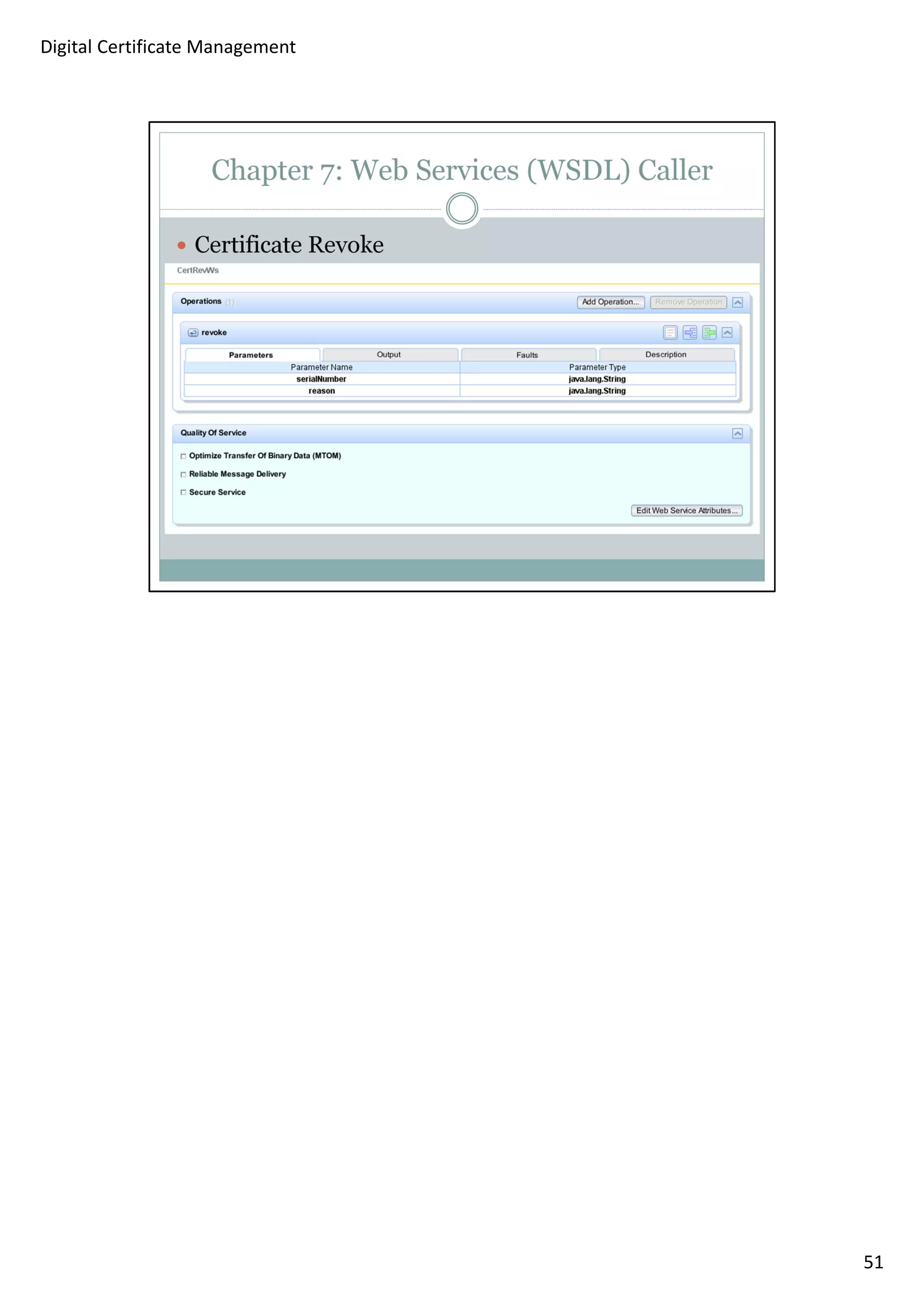 51 
Digital Certificate Management 
 