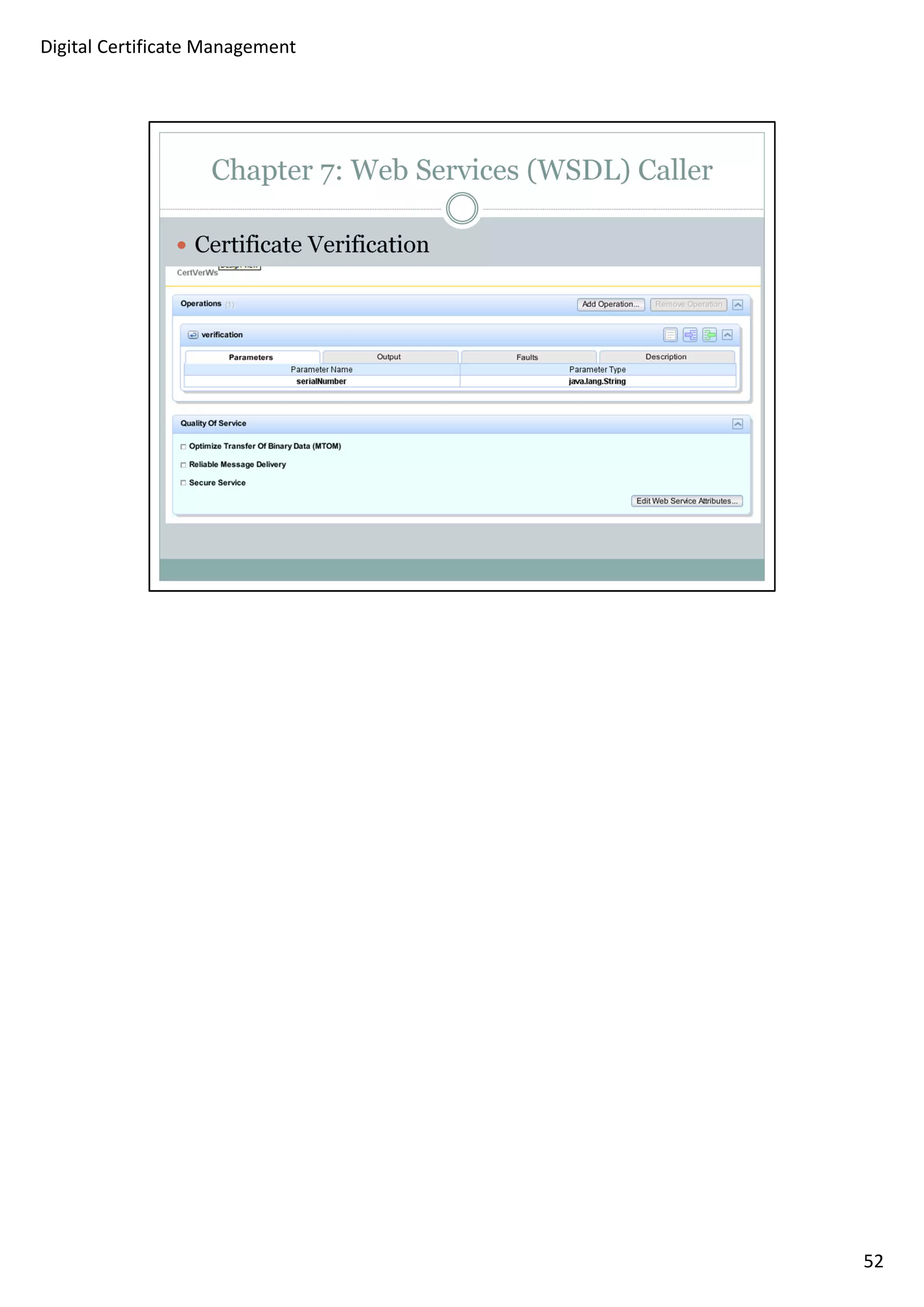 52 
Digital Certificate Management 
 