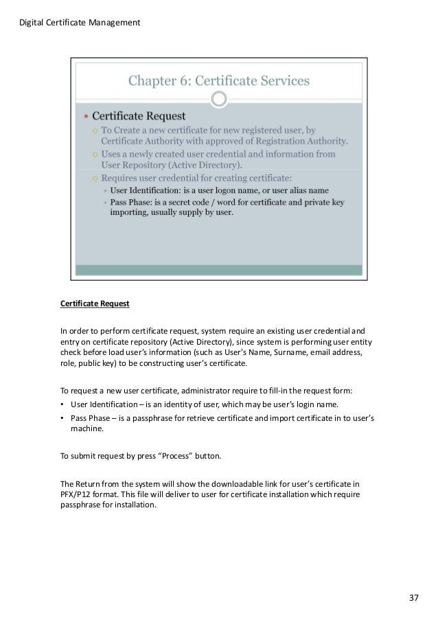 digital certificate management v1 draft certificate draft