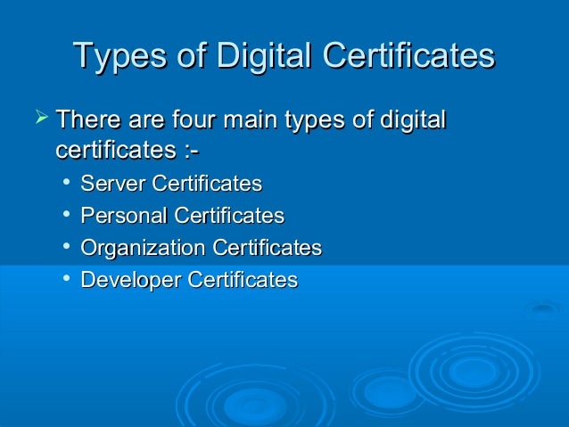 digital certificates