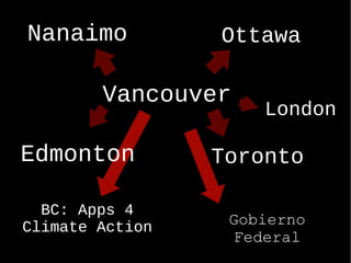 Ottawa Nanaimo Edmonton Vancouver BC: Apps 4 Climate Action Gobierno Federal London Toronto 
