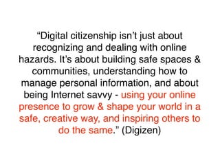 Don’t limit a child to your
own learning, for he was born
in another time. ~Tagore

http://couros.ca
couros@gmail.com
@courosa

 