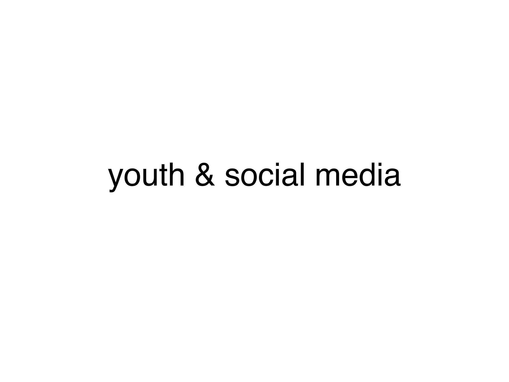 youth & social media
 