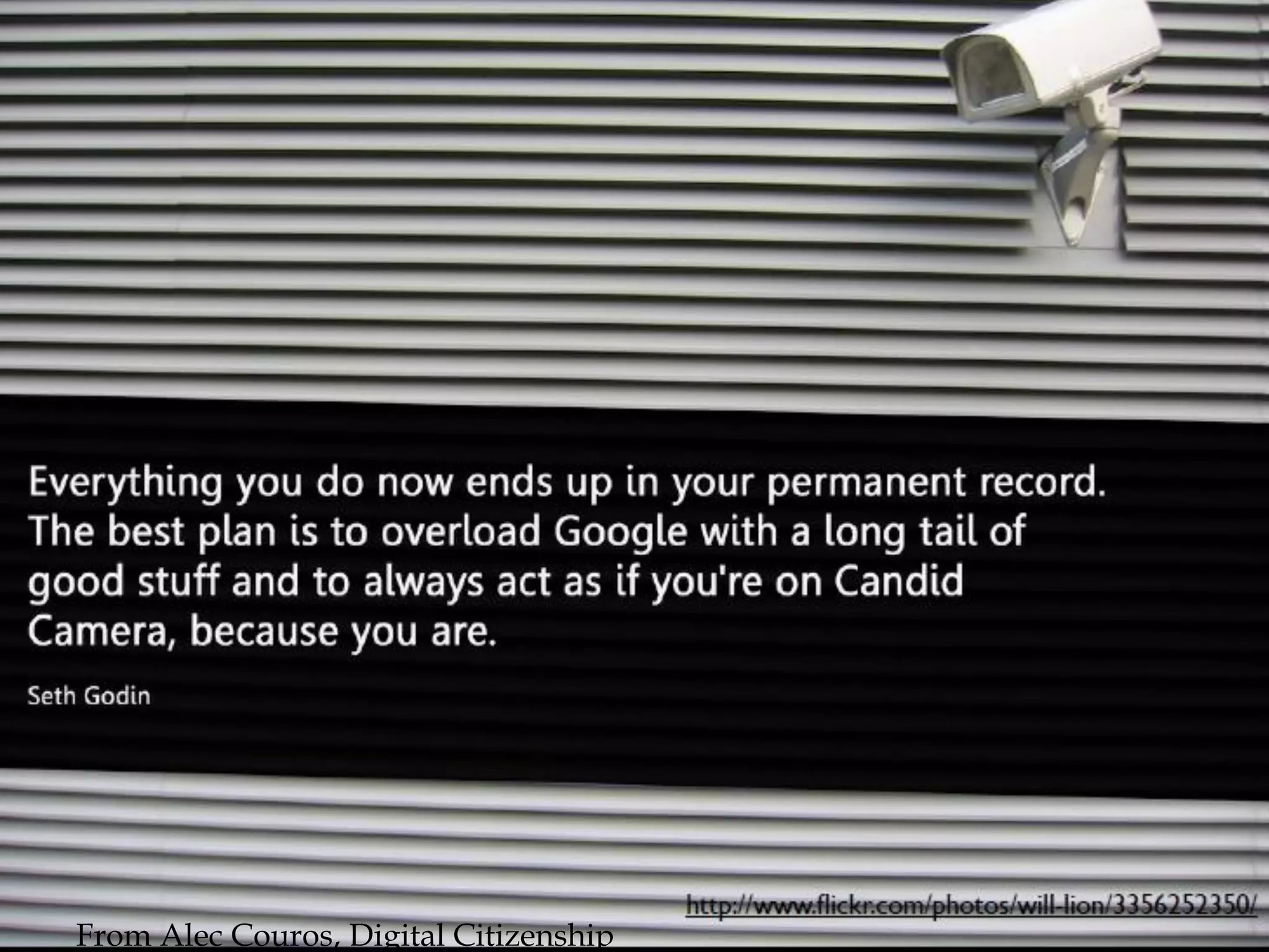 From Alec Couros, Digital Citizenship
 