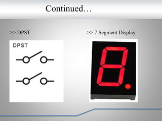 Continued…
>> DPST >> 7 Segment Display
 