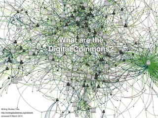 What are the
Digital Commons?
Writing Studies Tree,
http://writingstudiestree.org/network,
accessed 6 March 2014
 