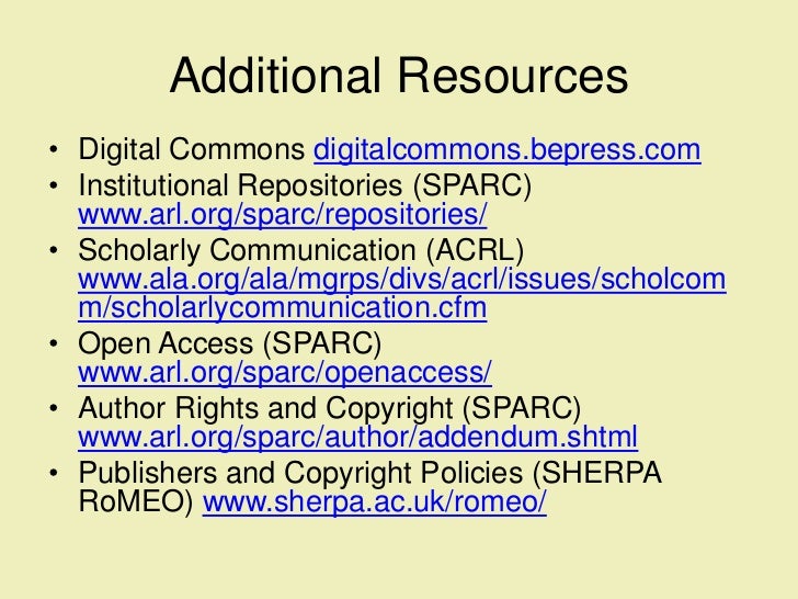 Digital Commons Institutional Repository Roles for Library Liaisons