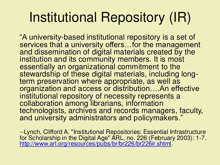 Digital Commons Institutional Repository Roles for Library Liaisons