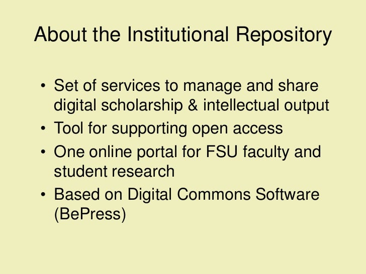 Digital Commons Institutional Repository Roles for Library Liaisons