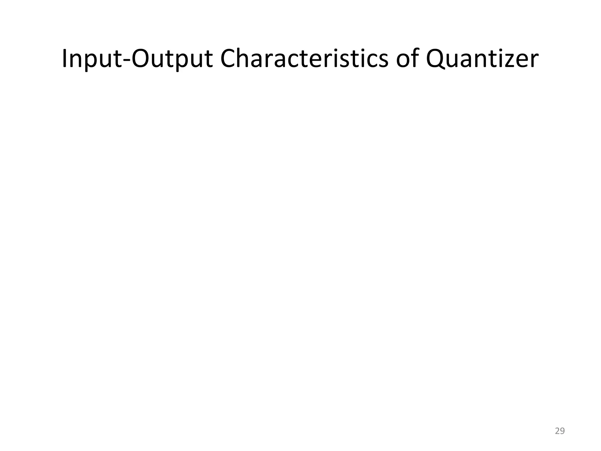 Input-Output Characteristics of Quantizer
29
 