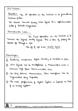 Digital Communication Notes written by Arun Kumar G, Associate ...